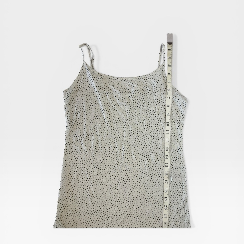 Women’s White Polka Dot Spaghetti Strap Tank Top - Picture 7 of 8